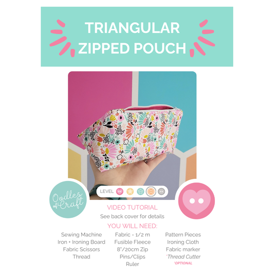 Pattern Only - Triangular Zipped Pouch